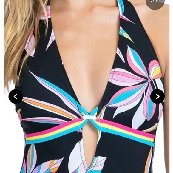 Gottex Women’s tutti frutti heyhole Halter V-Neck One Piece Swimsuit size 10 - Picture 15 of 16